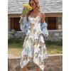 imageZeagoo Women Summer Midi Dress 2025 Hawaiian Bohemian Beach Cover Up Dress Floral Spaghetti Strap Casual Dress with PocketsLeaf