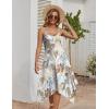 imageZeagoo Women Summer Midi Dress 2025 Hawaiian Bohemian Beach Cover Up Dress Floral Spaghetti Strap Casual Dress with PocketsLeaf