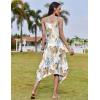imageZeagoo Women Summer Midi Dress 2025 Hawaiian Bohemian Beach Cover Up Dress Floral Spaghetti Strap Casual Dress with PocketsLeaf