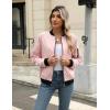imageZeagoo Womens Bomber Jacket Casual Coat Zip Up Outerwear Windbreaker with Pockets SXXLPink