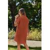 imageZeagoo Womens Button Down Shirt Dress Summer Cotton Linen Dress VNeck Mini Dress Casual Short Sleeve Loose Tunic DressesBrick Red