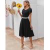 imageZeagoo Womens Casual Dress for Summer Short Sleeve Pleated Dress Loose Flowy Beach Dress with Pockets Flare Midi SundressAblack