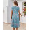 imageZeagoo Womens Casual Dress for Summer Short Sleeve Pleated Dress Loose Flowy Beach Dress with Pockets Flare Midi SundressBlue Flower