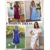 imageZeagoo Womens Casual Dress for Summer Short Sleeve Pleated Dress Loose Flowy Beach Dress with Pockets Flare Midi SundressCashew Blue Print
