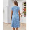 imageZeagoo Womens Casual Dress for Summer Short Sleeve Pleated Dress Loose Flowy Beach Dress with Pockets Flare Midi SundressLight Blue Floral