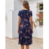 imageZeagoo Womens Casual Dress for Summer Short Sleeve Pleated Dress Loose Flowy Beach Dress with Pockets Flare Midi SundressNavy Flower