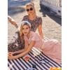 imageZeagoo Womens Casual Dress for Summer Short Sleeve Pleated Dress Loose Flowy Beach Dress with Pockets Flare Midi SundressPink Dot