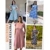 imageZeagoo Womens Casual Dress for Summer Short Sleeve Pleated Dress Loose Flowy Beach Dress with Pockets Flare Midi SundressPink Dot
