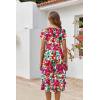 imageZeagoo Womens Casual Dress for Summer Short Sleeve Pleated Dress Loose Flowy Beach Dress with Pockets Flare Midi SundressPink Floral