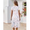 imageZeagoo Womens Casual Dress for Summer Short Sleeve Pleated Dress Loose Flowy Beach Dress with Pockets Flare Midi SundressWhite Floral