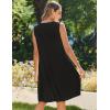 imageZeagoo Womens Casual Summer Dresses 2025 Boho Sleeveless Sundresses with Pockets Pleated Beach Floral T Shirt DressesBlack