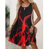 imageZeagoo Womens Casual Summer Dresses 2025 Boho Sleeveless Sundresses with Pockets Pleated Beach Floral T Shirt DressesBlack Redprinted