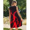 imageZeagoo Womens Casual Summer Dresses 2025 Boho Sleeveless Sundresses with Pockets Pleated Beach Floral T Shirt DressesBlack Redprinted