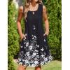 imageZeagoo Womens Casual Summer Dresses 2025 Boho Sleeveless Sundresses with Pockets Pleated Beach Floral T Shirt DressesBlackprinted03