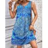 imageZeagoo Womens Casual Summer Dresses 2025 Boho Sleeveless Sundresses with Pockets Pleated Beach Floral T Shirt DressesBluefloral Printed