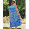 imageZeagoo Womens Casual Summer Dresses 2025 Boho Sleeveless Sundresses with Pockets Pleated Beach Floral T Shirt DressesBluefloral Printed