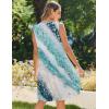 imageZeagoo Womens Casual Summer Dresses 2025 Boho Sleeveless Sundresses with Pockets Pleated Beach Floral T Shirt DressesBlueprinted