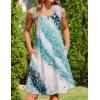 imageZeagoo Womens Casual Summer Dresses 2025 Boho Sleeveless Sundresses with Pockets Pleated Beach Floral T Shirt DressesBlueprinted