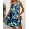 imageZeagoo Womens Casual Summer Dresses 2025 Boho Sleeveless Sundresses with Pockets Pleated Beach Floral T Shirt DressesLeafprinted