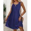 imageZeagoo Womens Casual Summer Dresses 2025 Boho Sleeveless Sundresses with Pockets Pleated Beach Floral T Shirt DressesNavy Blue