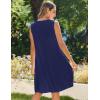 imageZeagoo Womens Casual Summer Dresses 2025 Boho Sleeveless Sundresses with Pockets Pleated Beach Floral T Shirt DressesNavy Blue