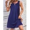 imageZeagoo Womens Casual Summer Dresses 2025 Boho Sleeveless Sundresses with Pockets Pleated Beach Floral T Shirt DressesNavy Blue