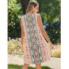 imageZeagoo Womens Casual Summer Dresses 2025 Boho Sleeveless Sundresses with Pockets Pleated Beach Floral T Shirt DressesPinkprinted