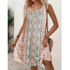 imageZeagoo Womens Casual Summer Dresses 2025 Boho Sleeveless Sundresses with Pockets Pleated Beach Floral T Shirt DressesPinkprinted