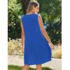 imageZeagoo Womens Casual Summer Dresses 2025 Boho Sleeveless Sundresses with Pockets Pleated Beach Floral T Shirt DressesSky Blue