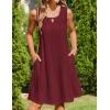 imageZeagoo Womens Casual Summer Dresses 2025 Boho Sleeveless Sundresses with Pockets Pleated Beach Floral T Shirt DressesWine Red