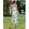 imageZeagoo Womens Casual Sundress Summer Maxi Sleeveless V Neck Split Boho Beach Dress Travel Vacation Dress with PocketsLeaf2