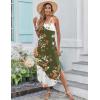imageZeagoo Womens Casual Sundress Summer Maxi Sleeveless V Neck Split Boho Beach Dress Travel Vacation Dress with PocketsYellow Floral