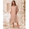 imageZeagoo Womens Dress Summer Casual Short Sleeve Button Down Shirt Dress Beach Cover Up Dress with PocketsPink