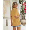 imageZeagoo Womens Short Sleeve 2025 Summer Crochet Cropped Cardigan V Neck Button up Bolero Shrug SweaterYellow