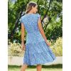 imageZeagoo Womens Summer Casual Dresses Ruffle Sleeve V Neck Midi Dress Flowy Tiered Dress with Pockets Boho SundressesBluefloral Printed