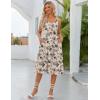 imageZeagoo Womens Summer Dress Casual Flutter Boho Floral V Neck Flowy Midi ALine Beach Vacation Sundresses with PocketsBeige