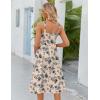 imageZeagoo Womens Summer Dress Casual Flutter Boho Floral V Neck Flowy Midi ALine Beach Vacation Sundresses with PocketsBeige