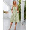 imageZeagoo Womens Summer Dress Casual Flutter Boho Floral V Neck Flowy Midi ALine Beach Vacation Sundresses with PocketsGreen Floral