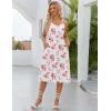 imageZeagoo Womens Summer Dress Casual Flutter Boho Floral V Neck Flowy Midi ALine Beach Vacation Sundresses with PocketsWhite Floral