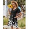 imageZeagoo Womens Summer Dress Casual Swing Floral Ruffle Short Sleeve Sundresses Beach Mini Aline Shift Dress 2025 with PocketsBlack Floral