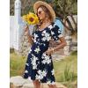 imageZeagoo Womens Summer Dress Casual Swing Floral Ruffle Short Sleeve Sundresses Beach Mini Aline Shift Dress 2025 with PocketsDark Blue Floral
