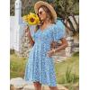 imageZeagoo Womens Summer Dress Casual Swing Floral Ruffle Short Sleeve Sundresses Beach Mini Aline Shift Dress 2025 with PocketsLight Blue Floral