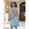 imageZeagoo Womens Summer Dress Casual Swing Floral Ruffle Short Sleeve Sundresses Beach Mini Aline Shift Dress 2025 with PocketsLight Blue Floral