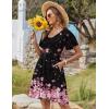imageZeagoo Womens Summer Dress Casual Swing Floral Ruffle Short Sleeve Sundresses Beach Mini Aline Shift Dress 2025 with PocketsPink Black Floral