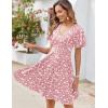 imageZeagoo Womens Summer Dress Casual Swing Floral Ruffle Short Sleeve Sundresses Beach Mini Aline Shift Dress 2025 with PocketsPink Floral