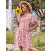 imageZeagoo Womens Summer Dress Casual Swing Floral Ruffle Short Sleeve Sundresses Beach Mini Aline Shift Dress 2025 with PocketsPink Floral