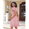 imageZeagoo Womens Summer Dress Casual Swing Floral Ruffle Short Sleeve Sundresses Beach Mini Aline Shift Dress 2025 with PocketsPink Floral