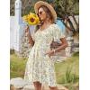 imageZeagoo Womens Summer Dress Casual Swing Floral Ruffle Short Sleeve Sundresses Beach Mini Aline Shift Dress 2025 with PocketsYellow White Floral