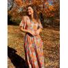 imageZeagoo Womens Summer Dress Midi Floral Flutter Short Sleeve Casual Dresses with Pockets Tiered Flowy Boho Beach DressFloral Orange