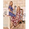 imageZeagoo Womens Summer Dress Midi Floral Flutter Short Sleeve Casual Dresses with Pockets Tiered Flowy Boho Beach DressFloral Red White
